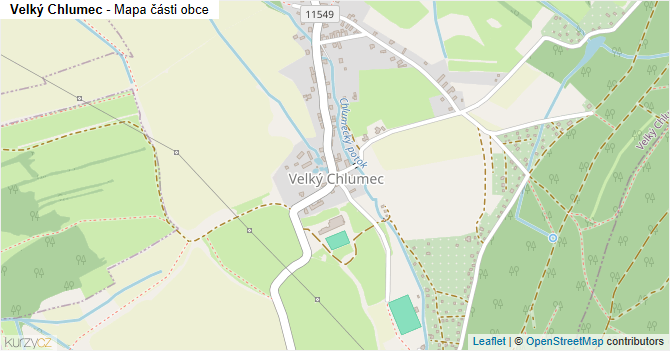 Velký Chlumec - mapa části obce