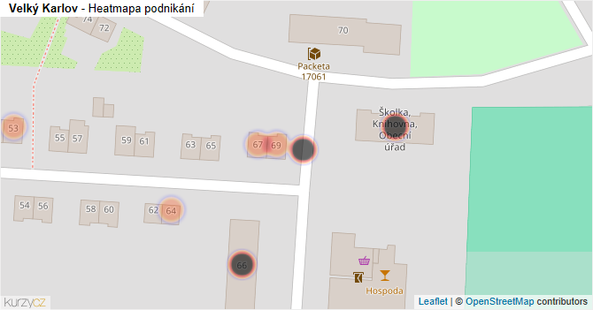 Velký Karlov - mapa podnikání