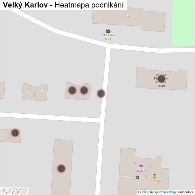 Mapa Velký Karlov - Firmy v obci.