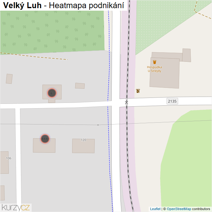 Mapa Velký Luh - Firmy v obci.