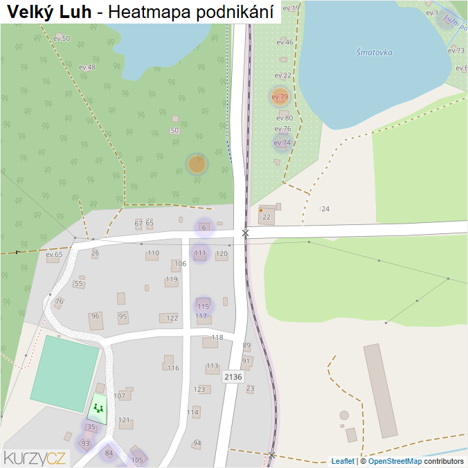 Mapa Velký Luh - Firmy v části obce.