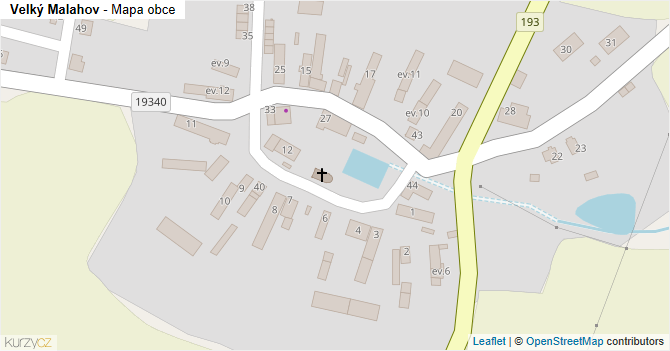Velký Malahov - mapa obce