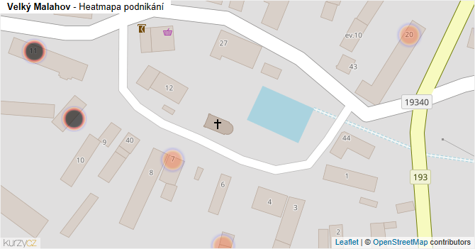 Velký Malahov - mapa podnikání
