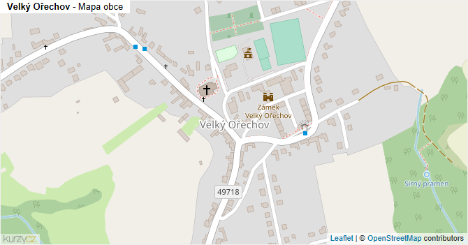 Velký Ořechov - mapa obce