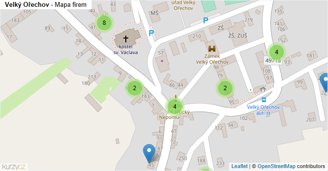 Velký Ořechov - mapa firem