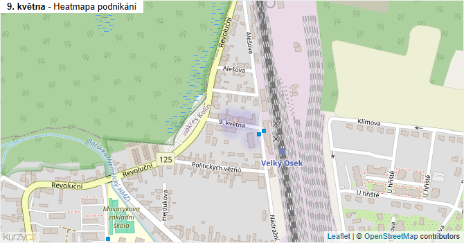 9. května - mapa podnikání