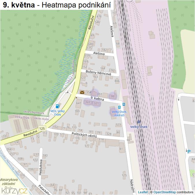 Mapa 9. května - Firmy v ulici.