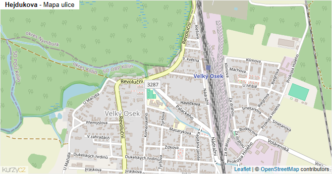 Hejdukova - mapa ulice