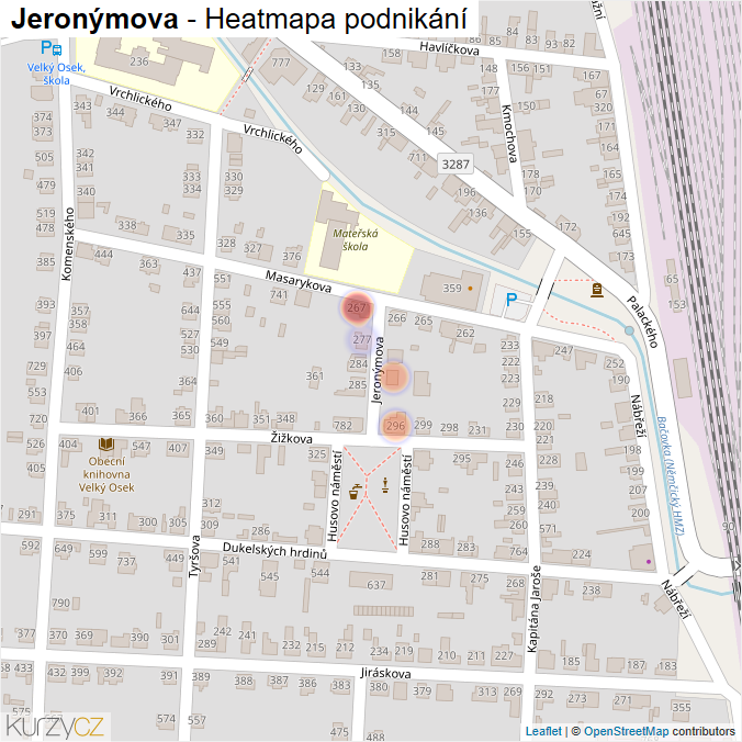 Mapa Jeronýmova - Firmy v ulici.
