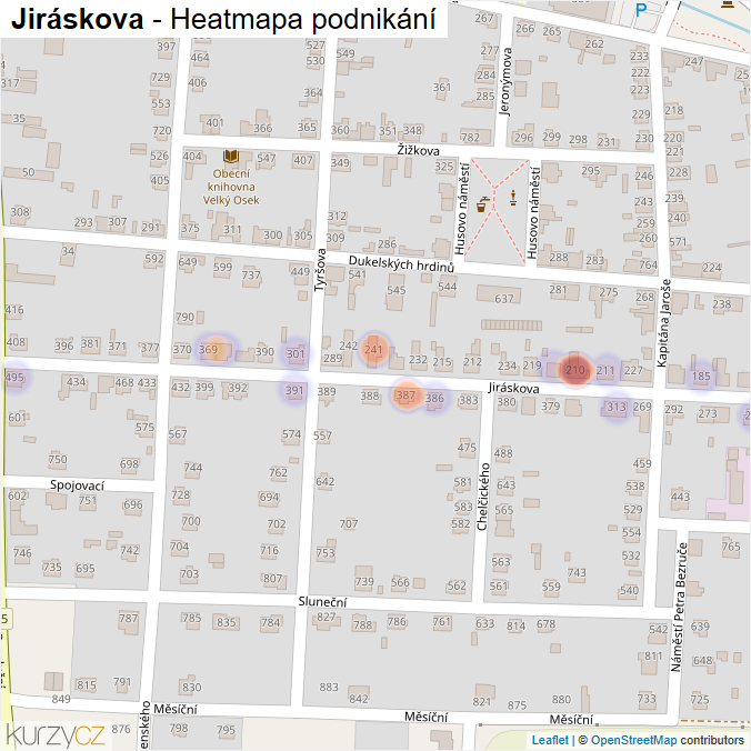 Mapa Jiráskova - Firmy v ulici.