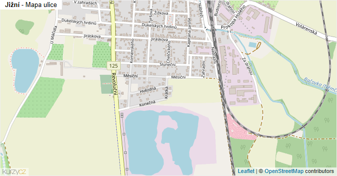 Jižní - mapa ulice