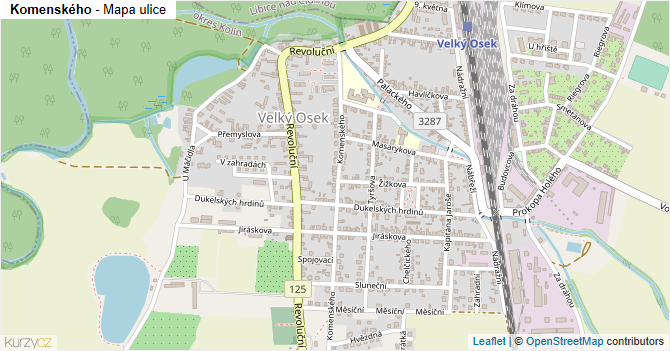 Komenského - mapa ulice