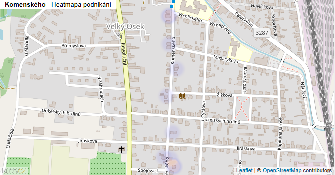 Komenského - mapa podnikání