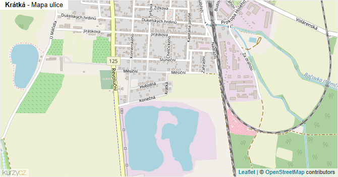 Krátká - mapa ulice