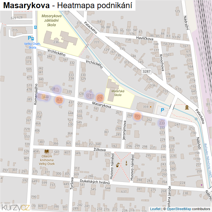 Mapa Masarykova - Firmy v ulici.