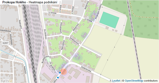 Prokopa Holého - mapa podnikání