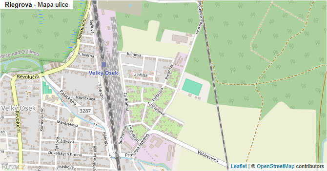 Riegrova - mapa ulice