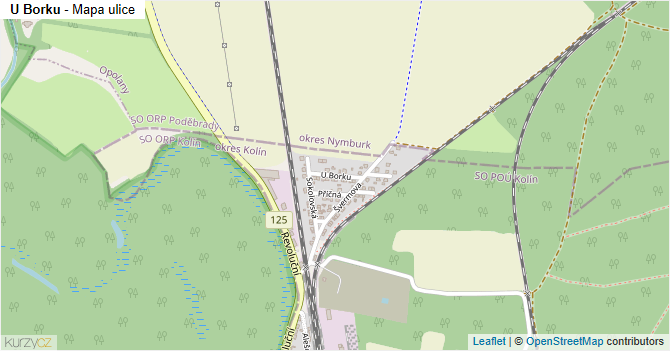 U Borku - mapa ulice