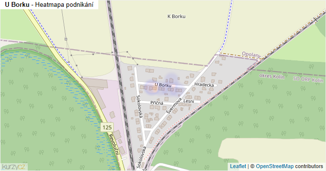 U Borku - mapa podnikání