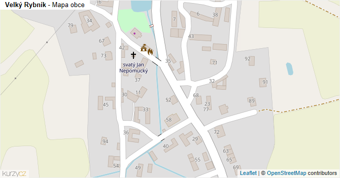 Velký Rybník - mapa obce