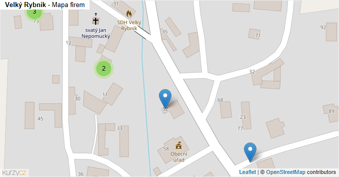 Velký Rybník - mapa firem