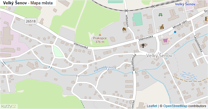 Velký Šenov - mapa města