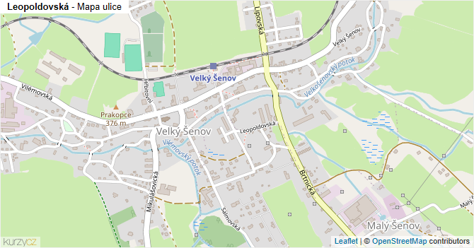 Leopoldovská - mapa ulice