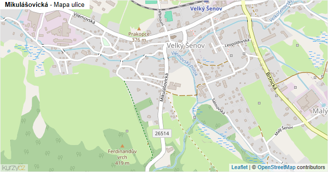 Mikulášovická - mapa ulice