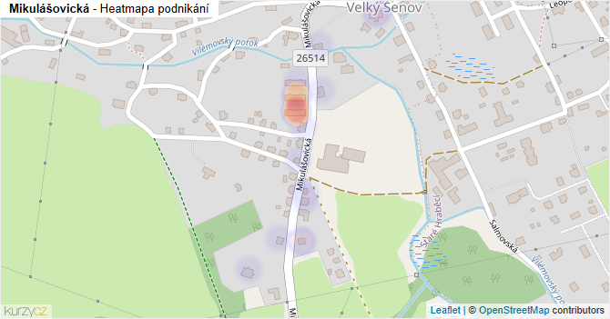 Mikulášovická - mapa podnikání