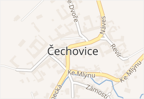 Čechovice v obci Velký Týnec - mapa části obce