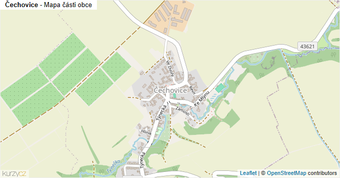 Čechovice - mapa části obce