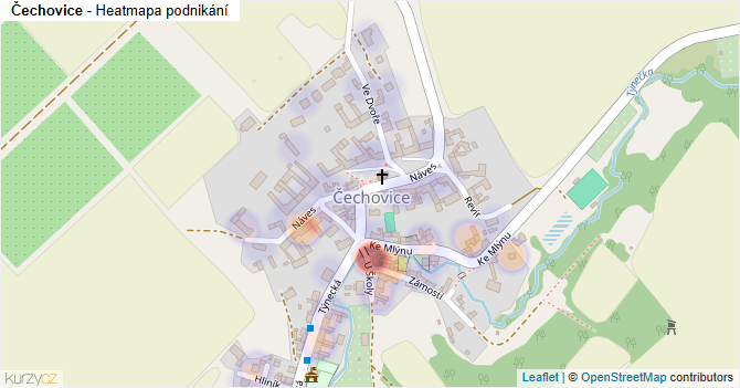 Čechovice - mapa podnikání