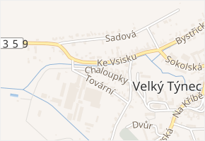 Chaloupky v obci Velký Týnec - mapa ulice