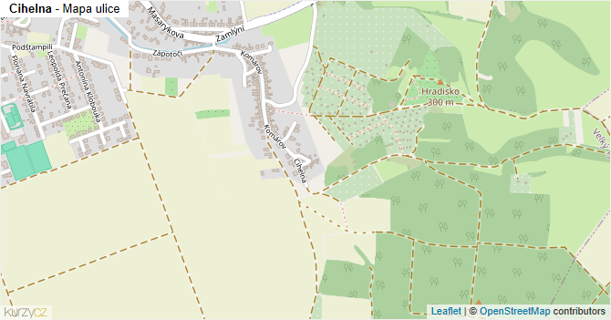 Cihelna - mapa ulice