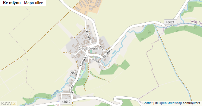 Ke mlýnu - mapa ulice