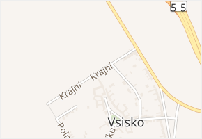 Krajní v obci Velký Týnec - mapa ulice