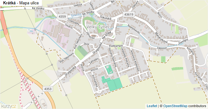 Krátká - mapa ulice