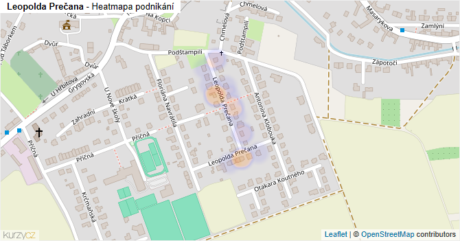 Leopolda Prečana - mapa podnikání