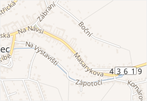 Masarykova v obci Velký Týnec - mapa ulice