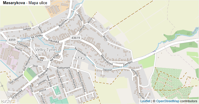Masarykova - mapa ulice