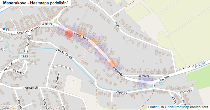 Masarykova - mapa podnikání