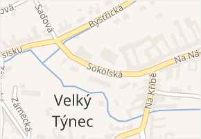 Sokolská v obci Velký Týnec - mapa ulice