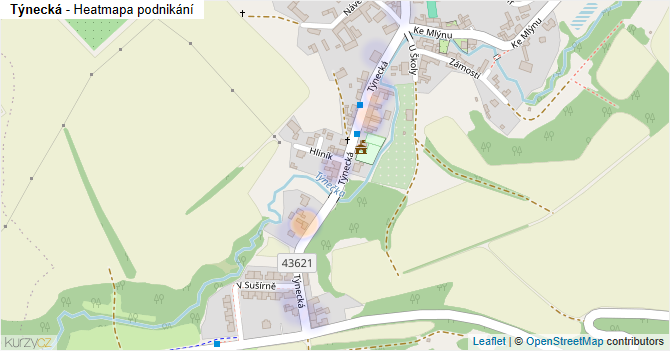 Týnecká - mapa podnikání