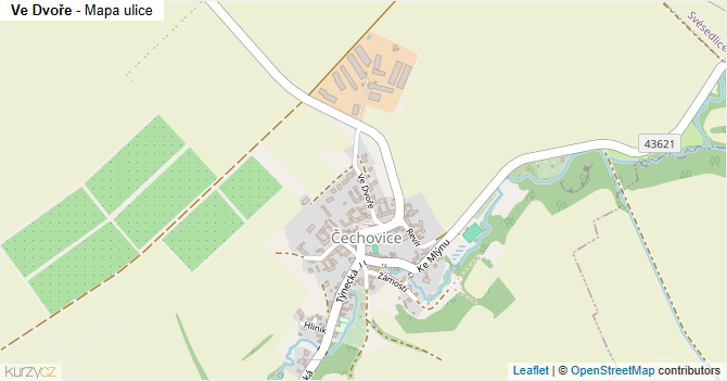 Ve Dvoře - mapa ulice