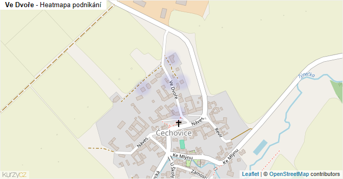 Ve Dvoře - mapa podnikání