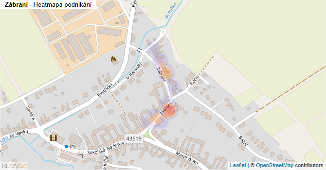 Zábraní - mapa podnikání
