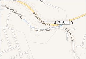 Zápotočí v obci Velký Týnec - mapa ulice