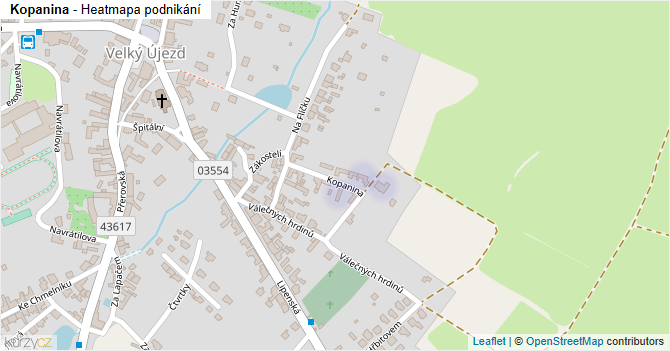 Kopanina - mapa podnikání