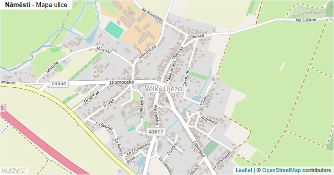 Náměstí - mapa ulice