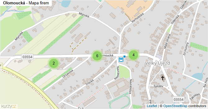 Olomoucká - mapa firem